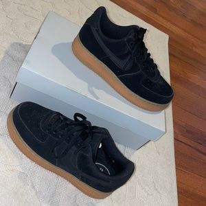 Black suede Nike Air Force 1 - size 7.5 women’s